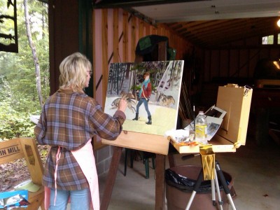 Nona Hyytinen painting Artemis in Eagle River