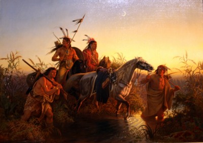 Native American Horse Thieves portrayed by French Artist