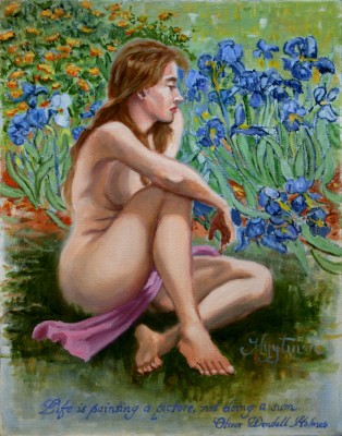 Nude Study with Irises