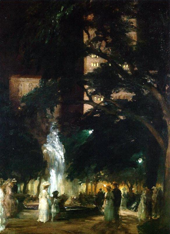 Throbbing Fountain, Night by John Sloan, 1908