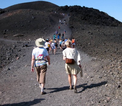 Hking up to the Caldera on Nea Kameni