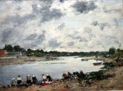 Laundresses on the Shore of the La Touques by Eugene Louis Boudin, 1883