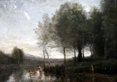 Three Bathers near a Wooded Point by Camille Corot, ca. 1865-1870