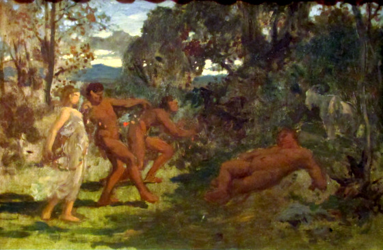 Fauns and Nymphs Discovering Sleeping Silenus -- Ker Xavier Roussel, 1900